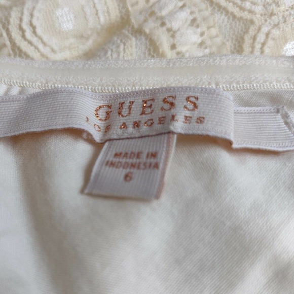 Guess LINEAR DOT LACE Fit and Flare dress Cream/Ivory SIZE 6 Bridal - Picture 4 of 5